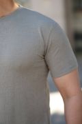 Erkek Ağaç Kabuğu Desenli Kısa Kollu T-shirt resmi